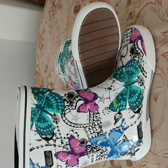 #11 COACH Ursula Jewel Butterfly Rain boots. NIB=NWT - Picture 1 of 12